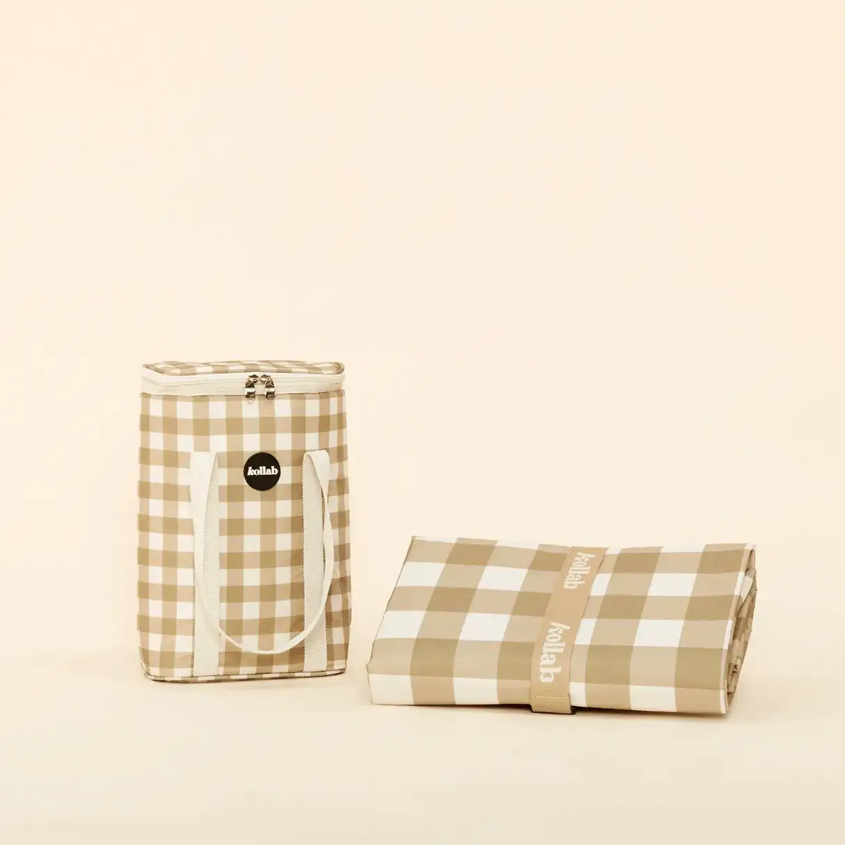 KOLLAB Wine Cooler Bag OLIVE CHECK