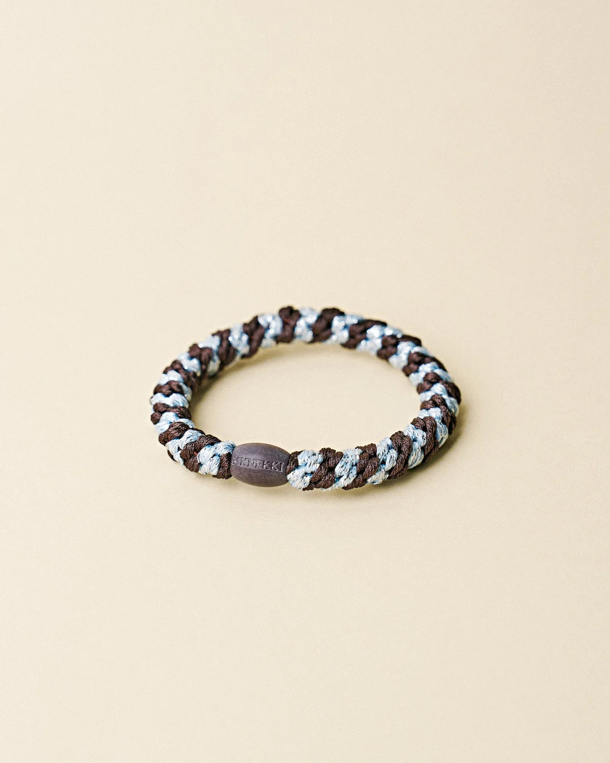 KKNEKKI Original Hair Tie BROWN SEA BLUE GLITTER STRIPE