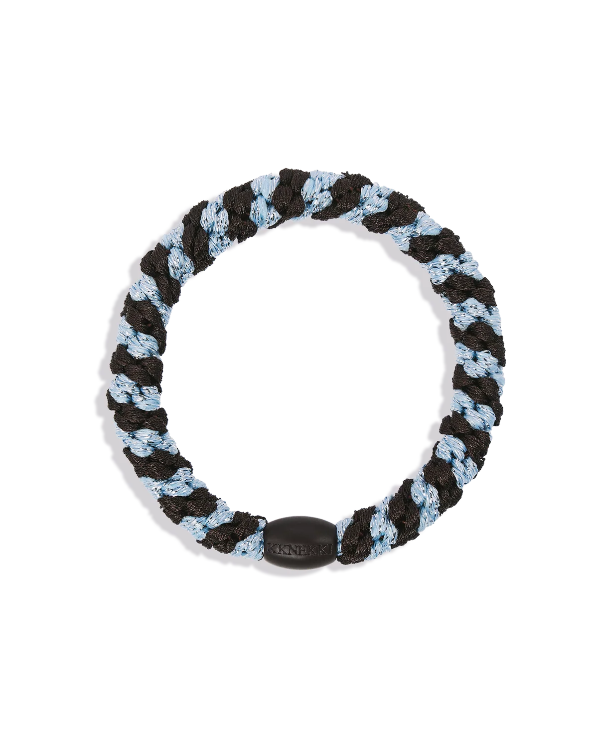 KKNEKKI Original Hair Tie BROWN SEA BLUE GLITTER STRIPE