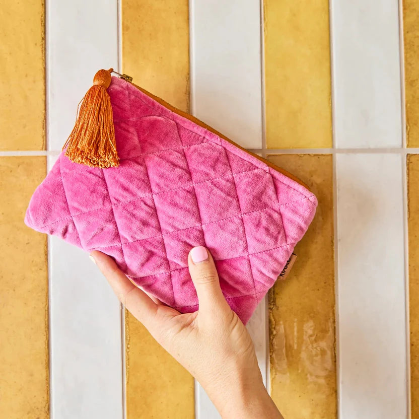 KIP & CO Pink Velvet Cosmetics Purse