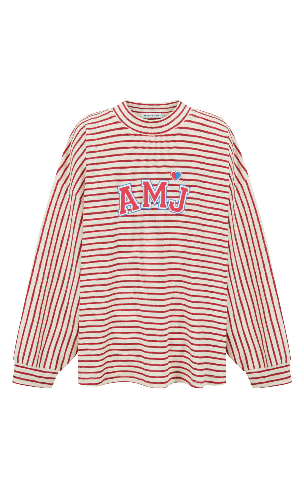 ARAMINTA JAMES Waffle Long Sleeve Top RED ALERT