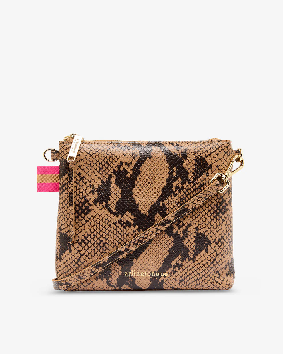 ARLINGTON MILNE Alexis Crossbody CARAMEL PYTHON