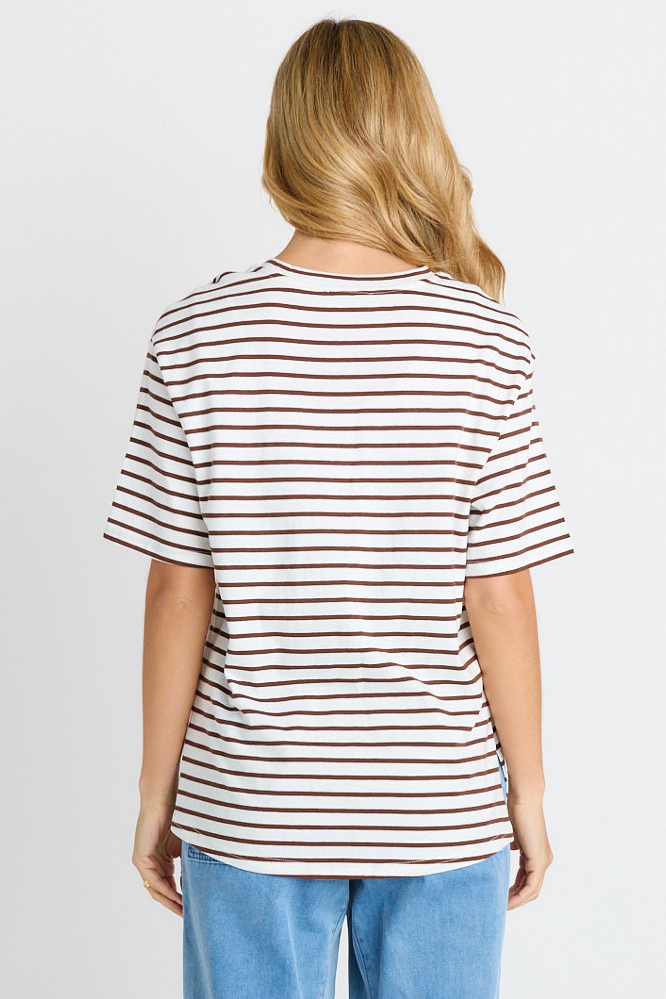 BETTY BASICS Relax Boxy Tee CHOC STRIPE