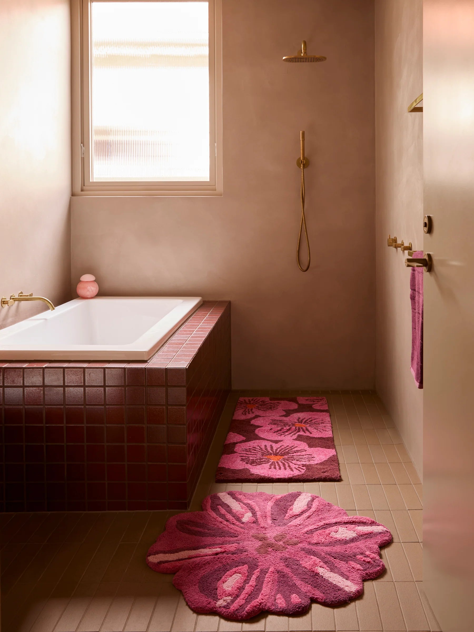 Bonnie and Neil Jardin Long Pink Bath Mat