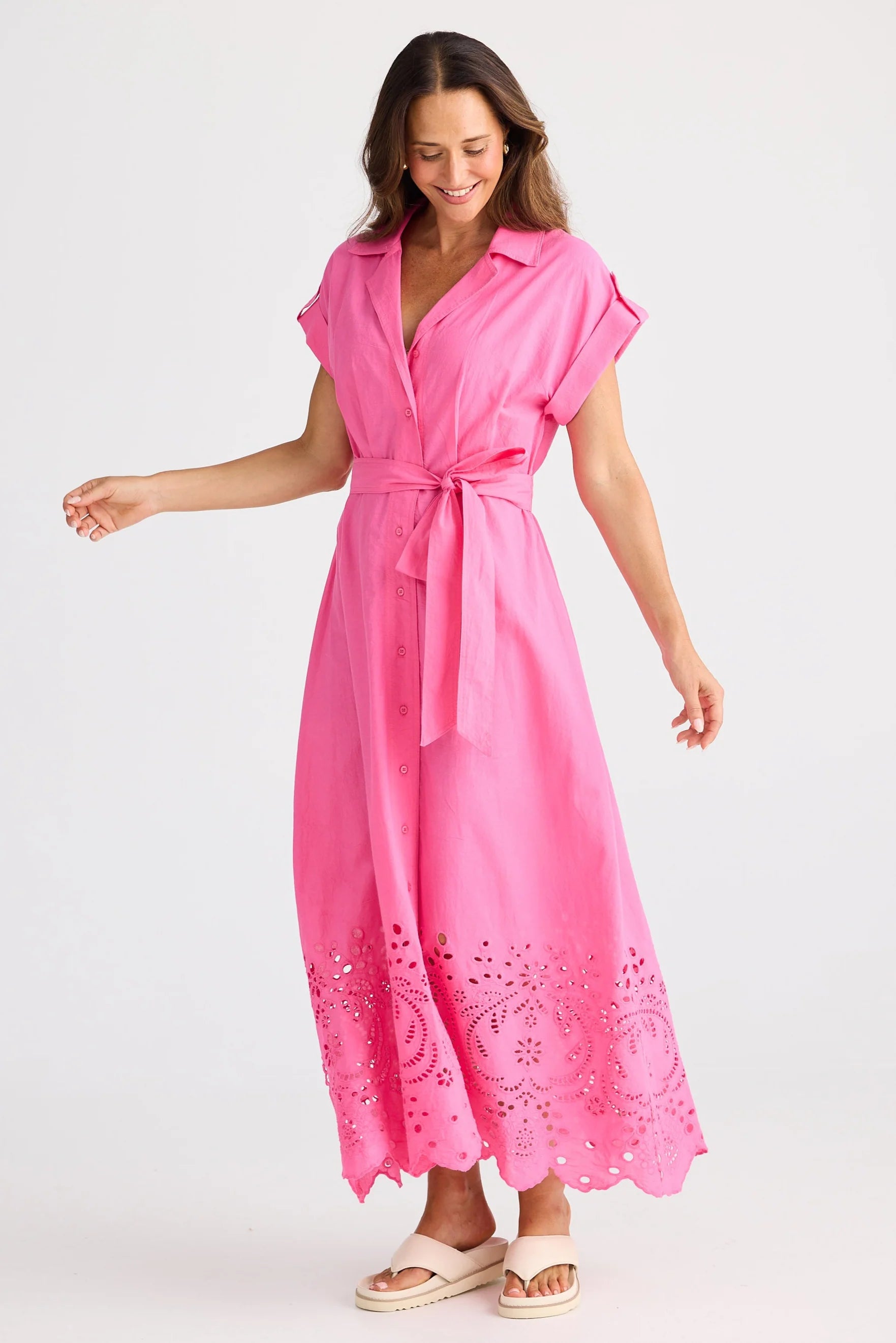 BRAVE & TRUE Versailles Dress HOT PINK