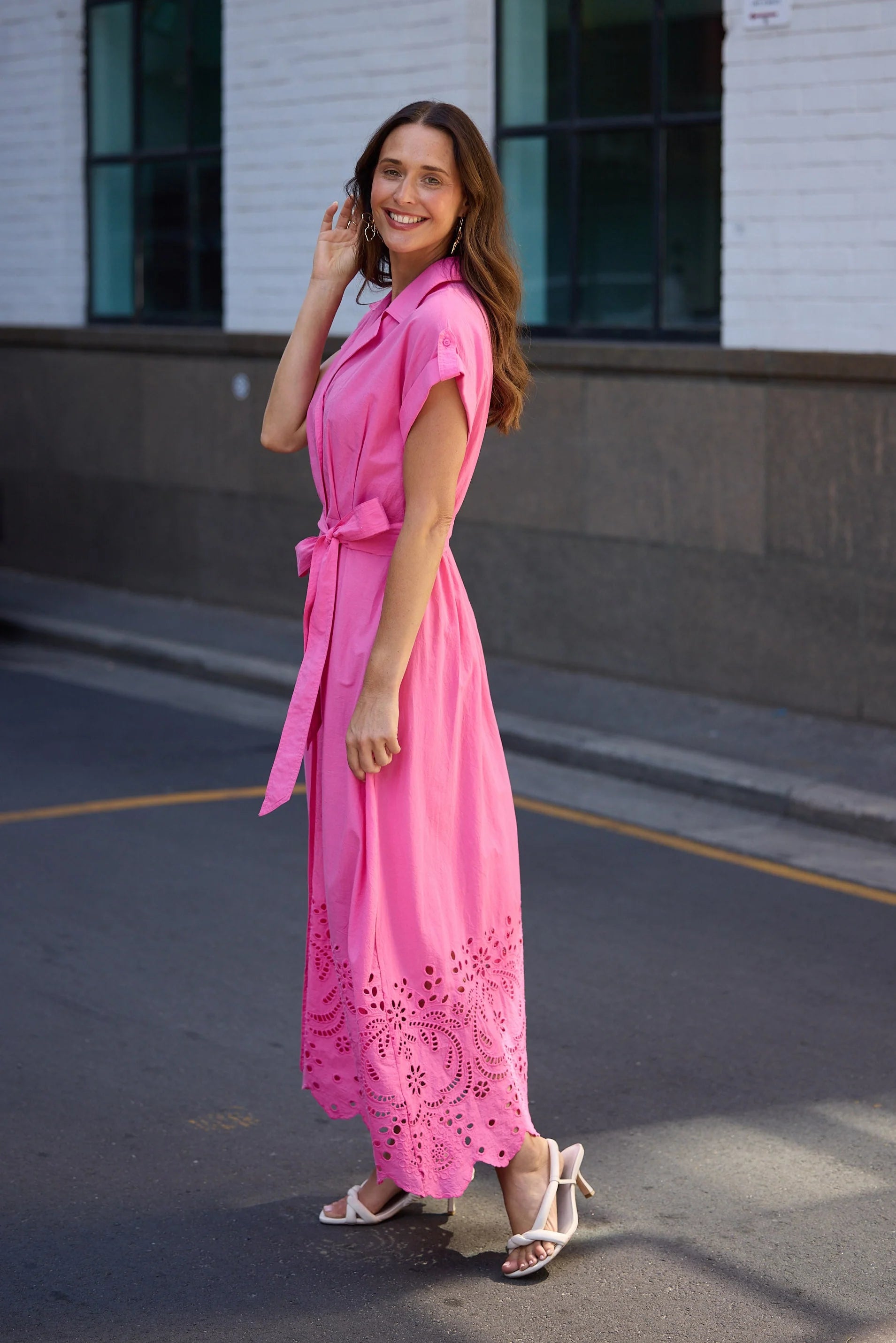 BRAVE & TRUE Versailles Dress HOT PINK