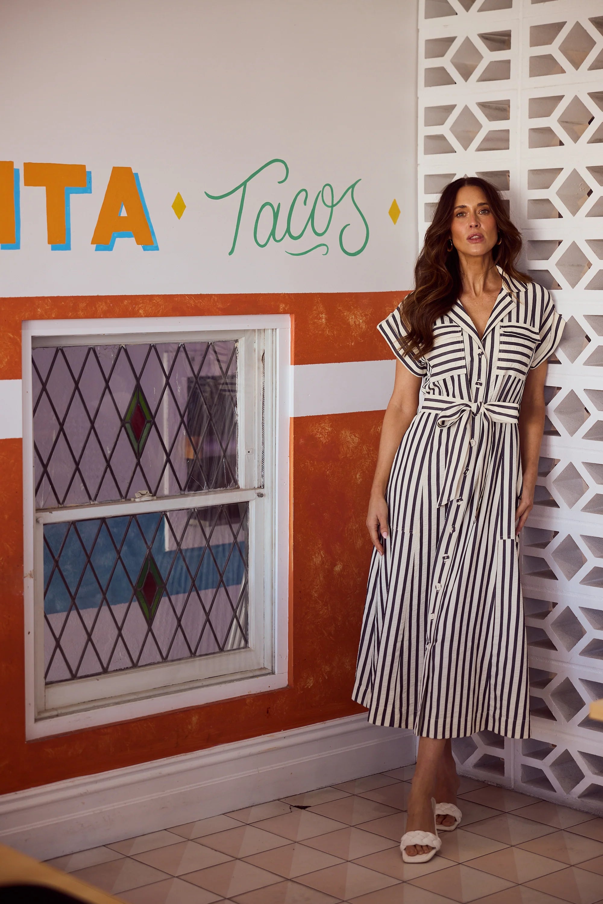 BRAVE & TRUE Portia Dress NAVY STRIPE