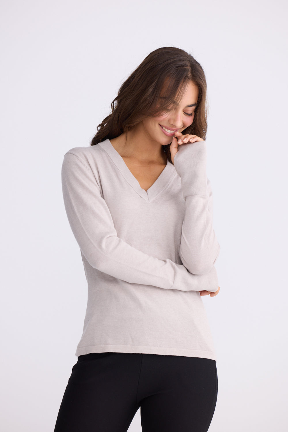 BRAVE & TRUE Cassian LS Knit Top DOVE
