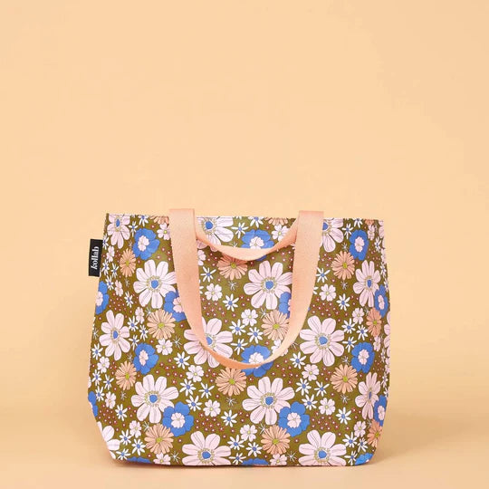 KOLLAB Shopper Tote BLUE FLOWERS