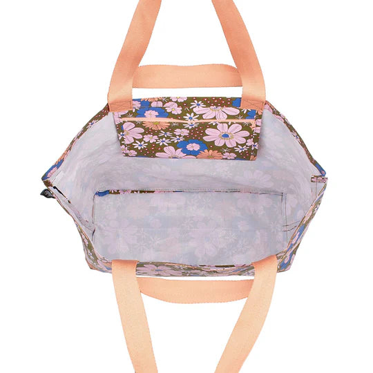 KOLLAB Shopper Tote BLUE FLOWERS