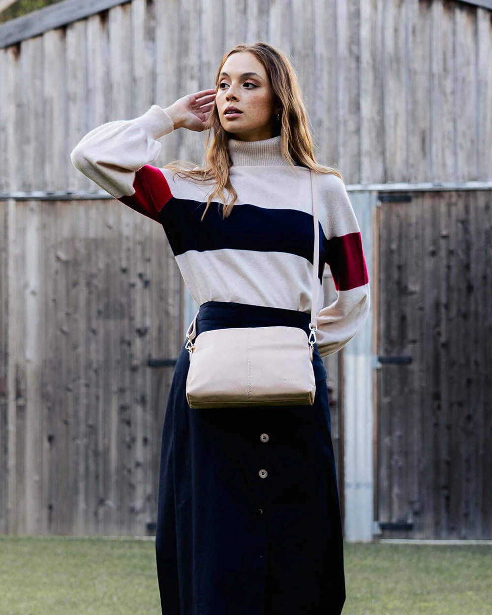 ELMS & KING Large Burbank Crossbody NEUTRAL