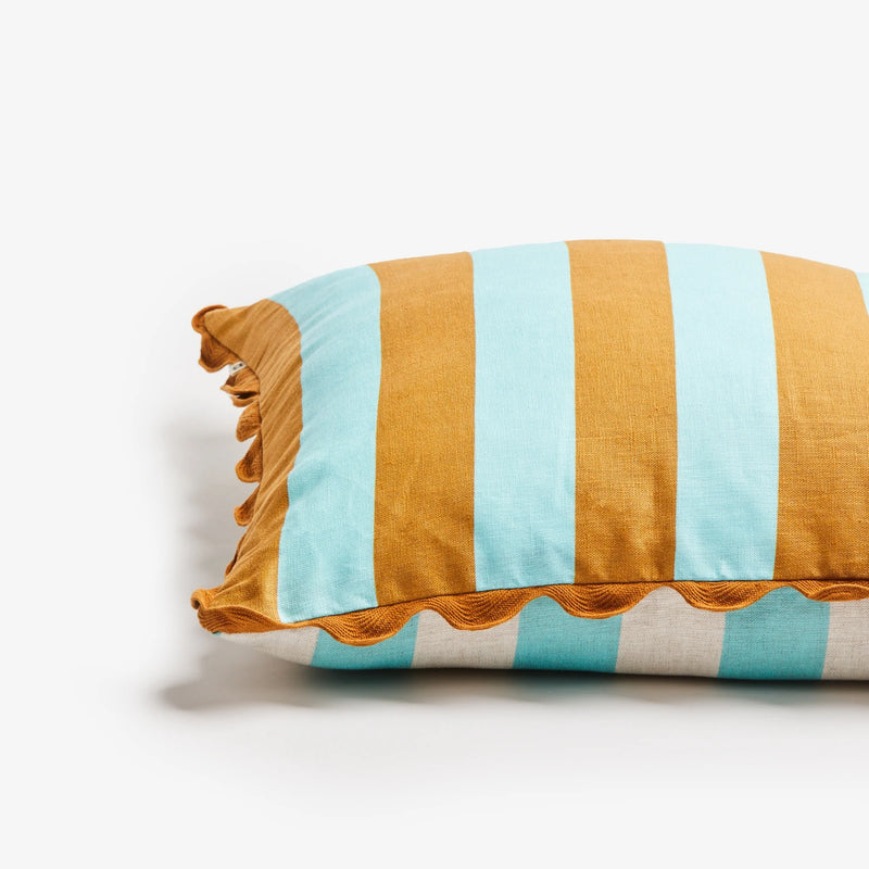 BONNIE & NEIL Bold Stripe Cushion 50cm JADE TAN
