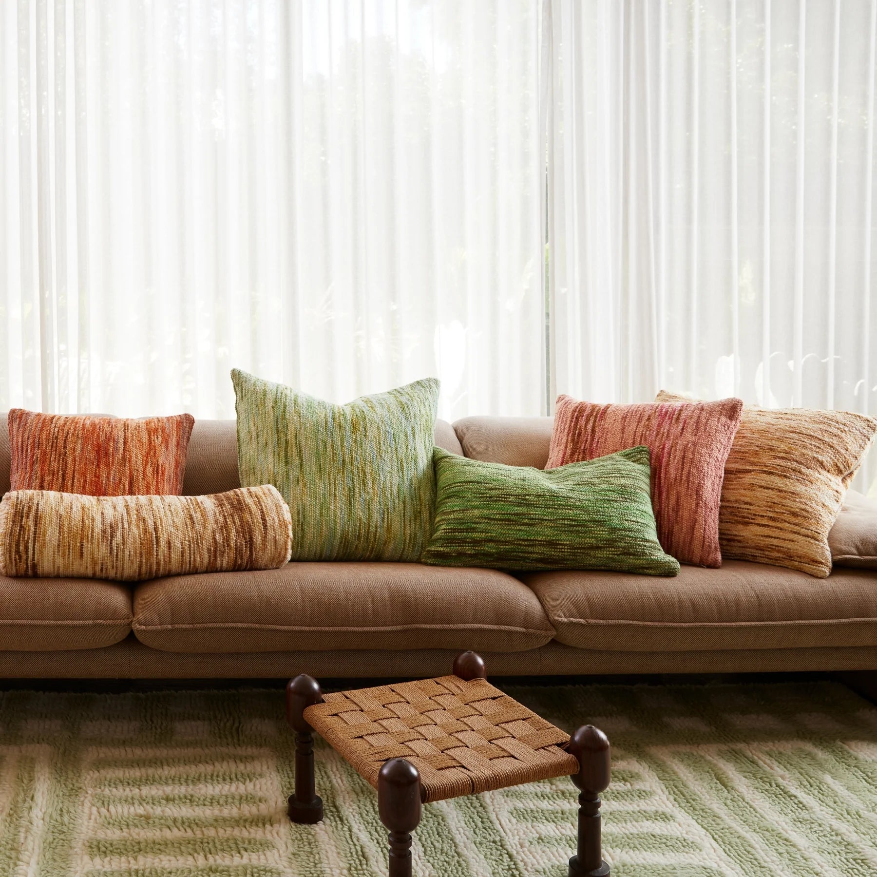 Bonnie & Neil Wool Marle Cushion 40x60cm EMERALD