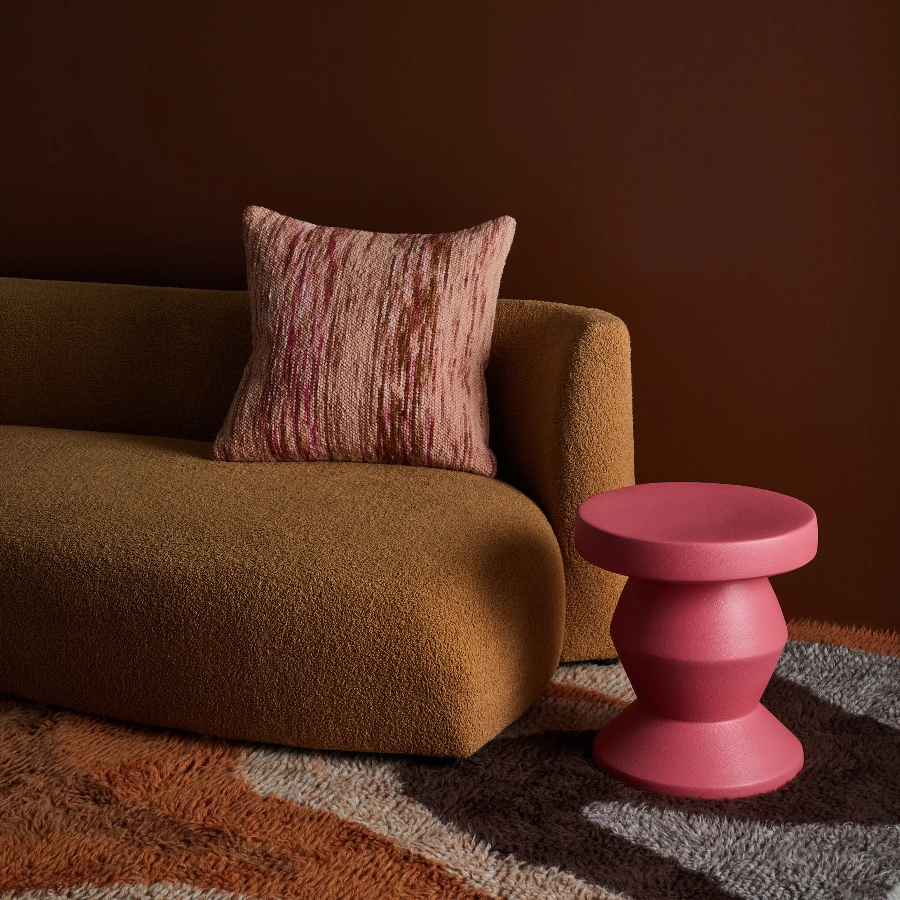 Bonnie & Neil Wool Marle Cushion 50cm PINK