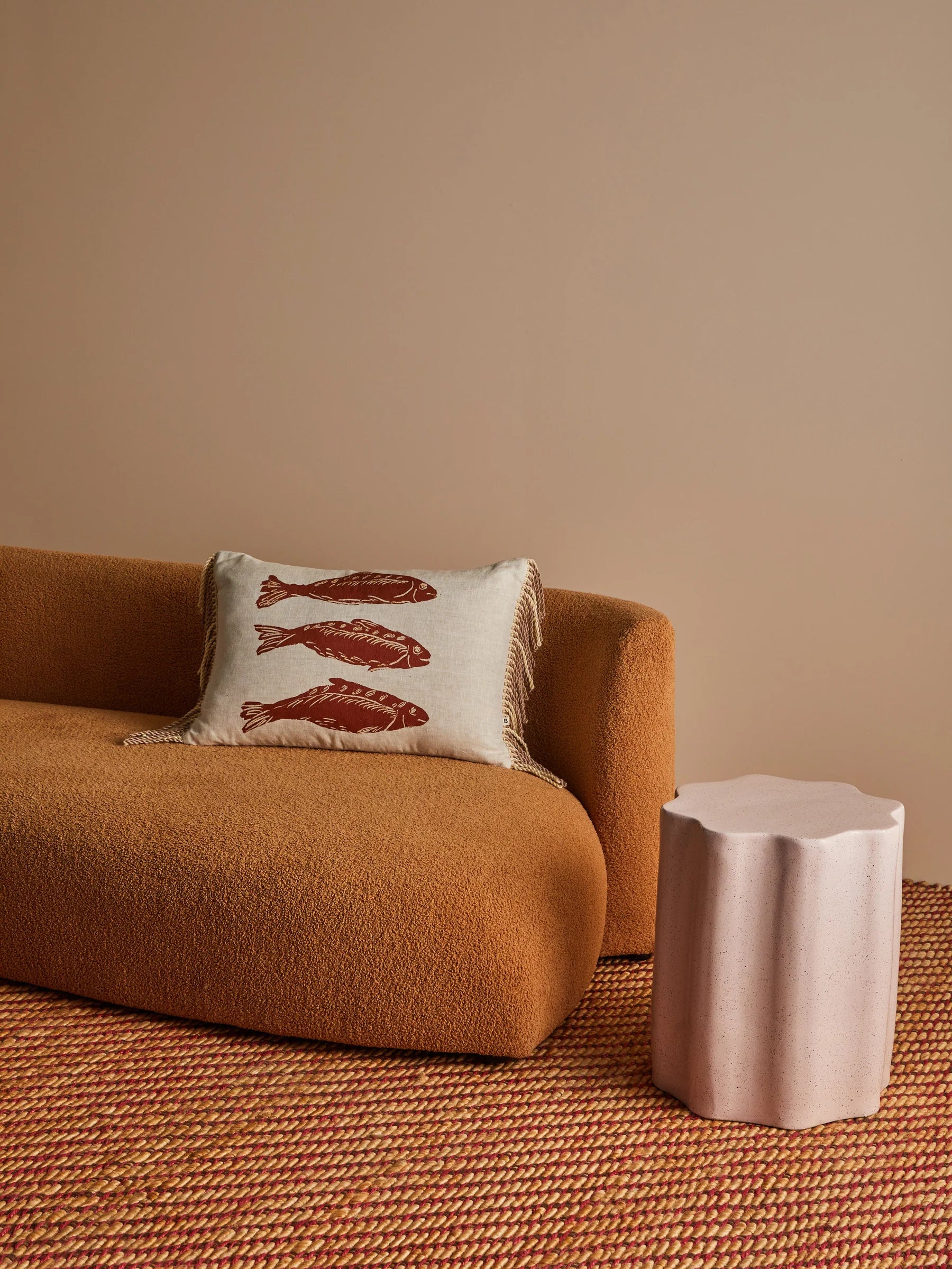 Bonnie & Neil Sardines Tan Cushion 60 x 40