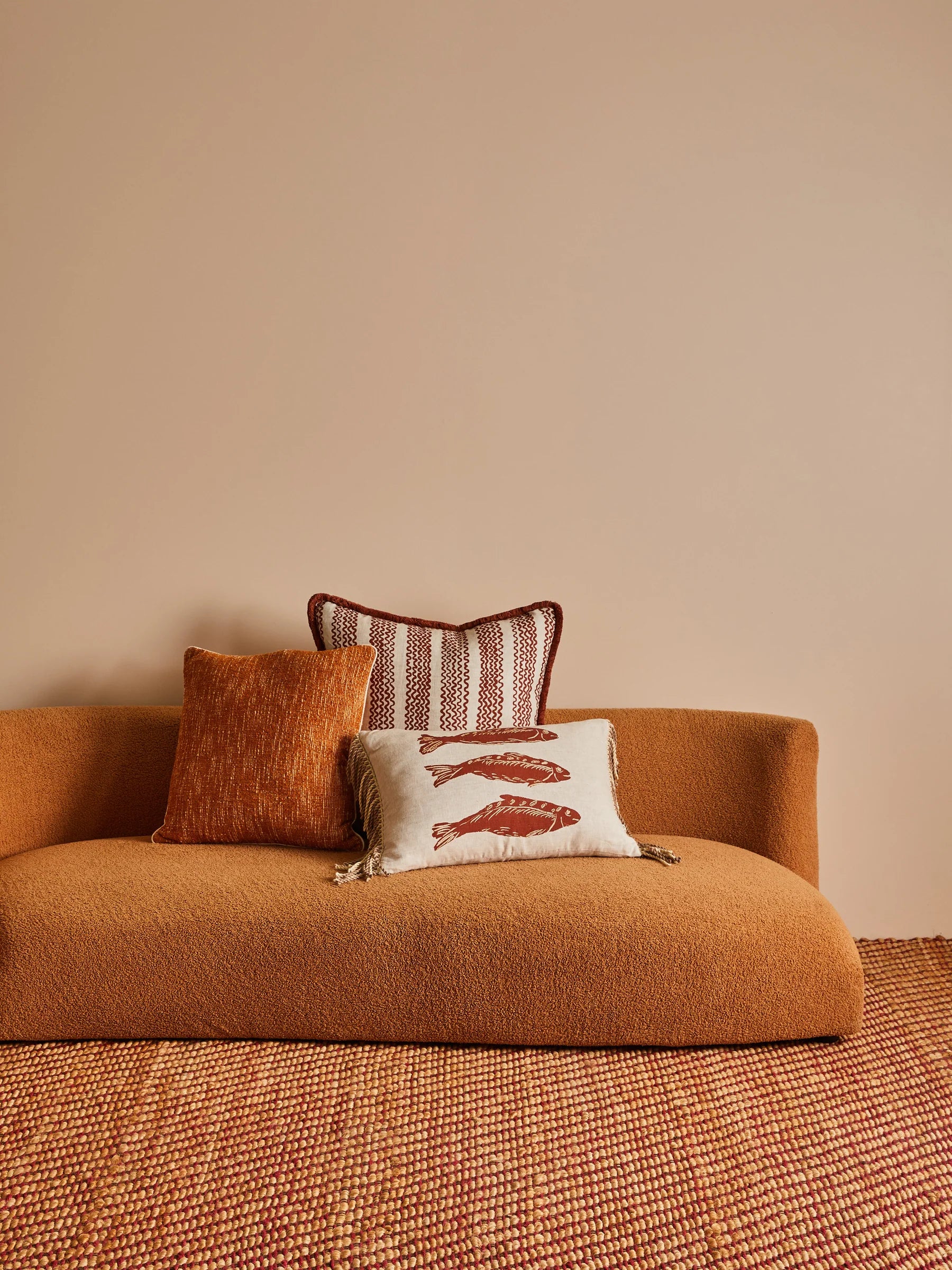 Bonnie & Neil Sardines Tan Cushion 60 x 40