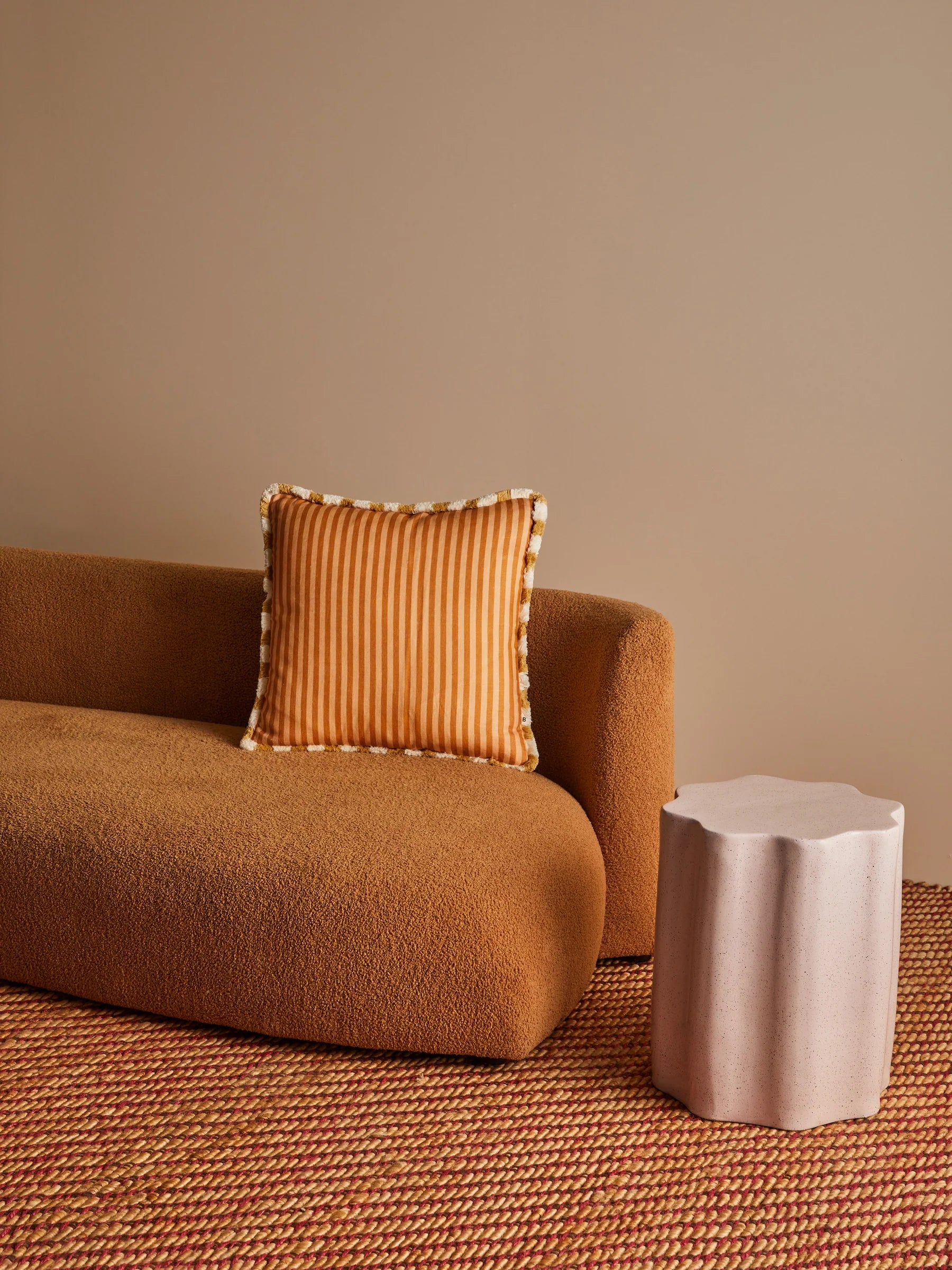 Bonnie & Neil Pinstripe Nutmeg Cushion 50CM