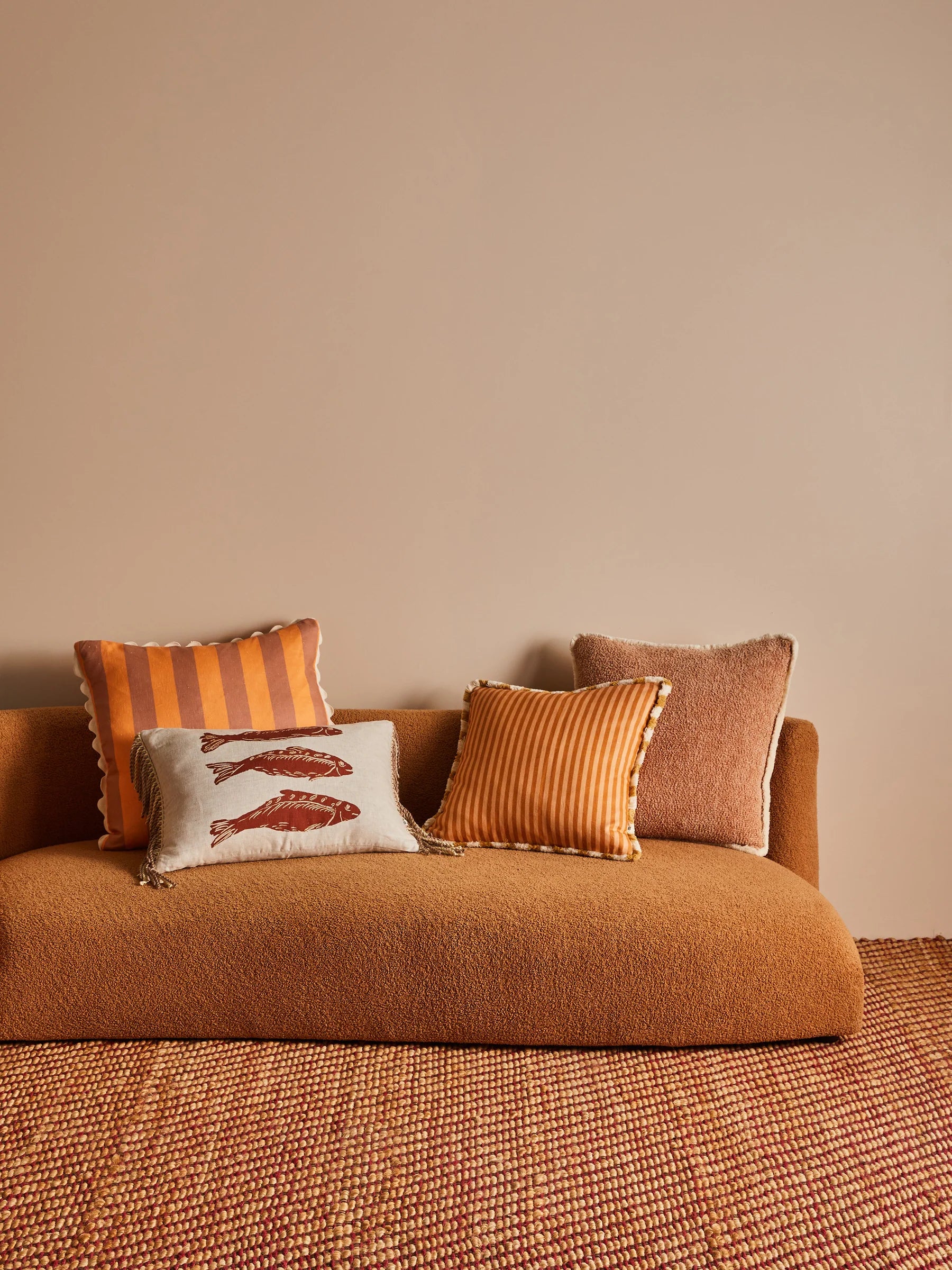 Bonnie & Neil Pinstripe Nutmeg Cushion 50CM