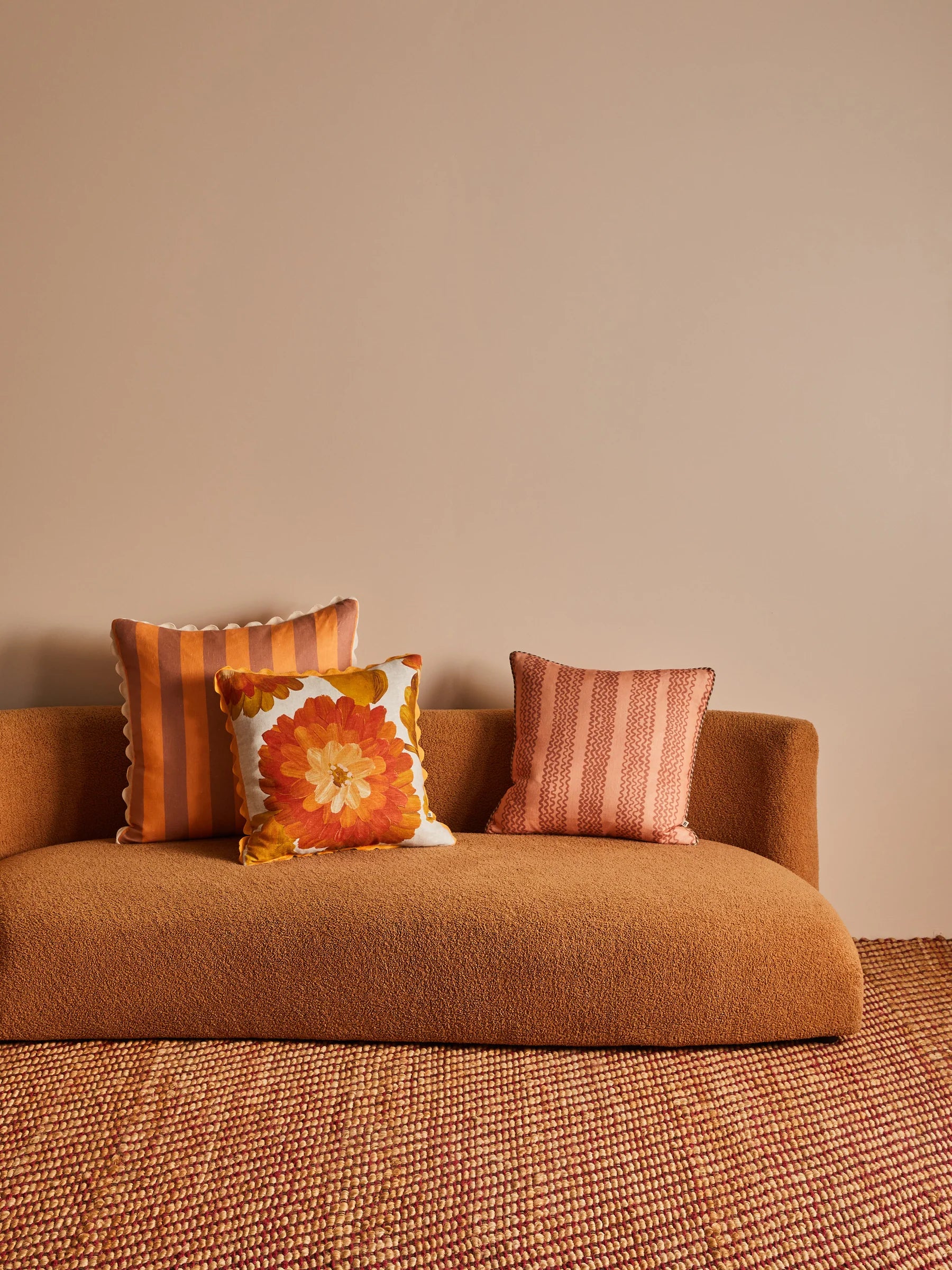 Bonnie & Neil Mini Wave Terracotta Cushion 50CM