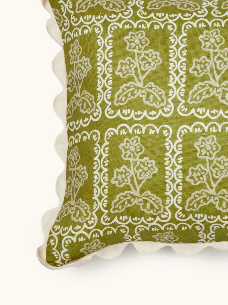 Bonnie & Neil Martine Cushion OLIVE 60 x 40cm