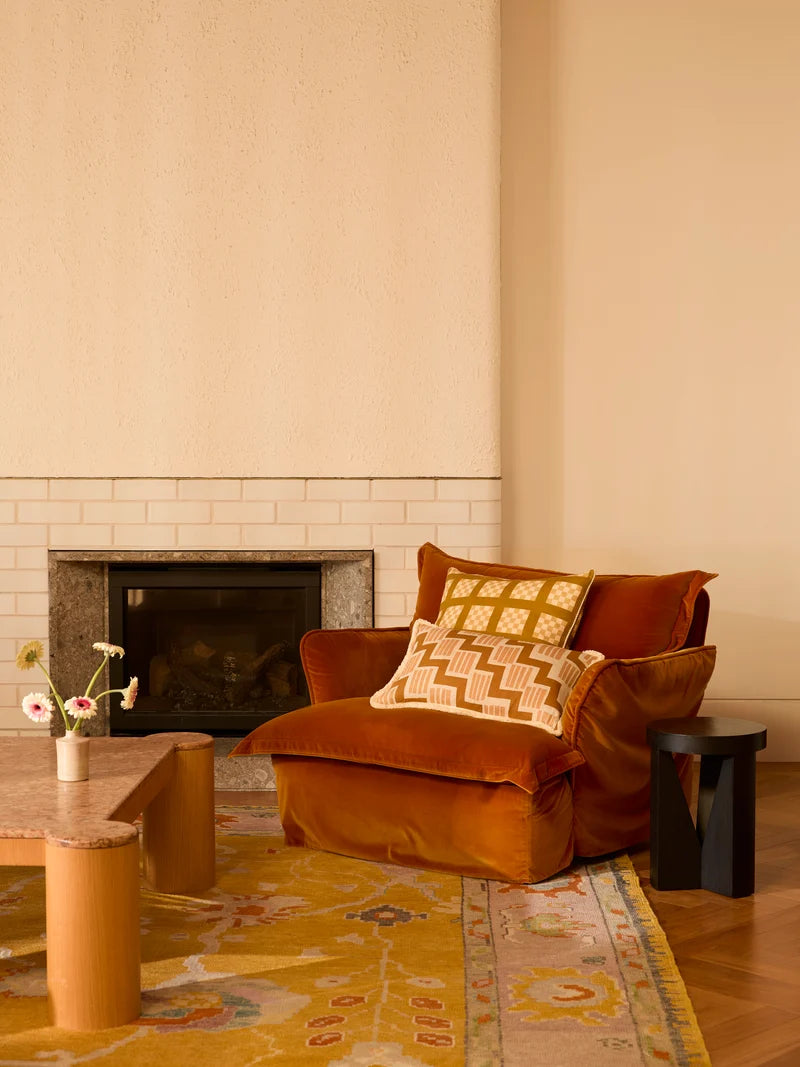 Bonnie & Neil Lattice Cushion WHEAT 60cm
