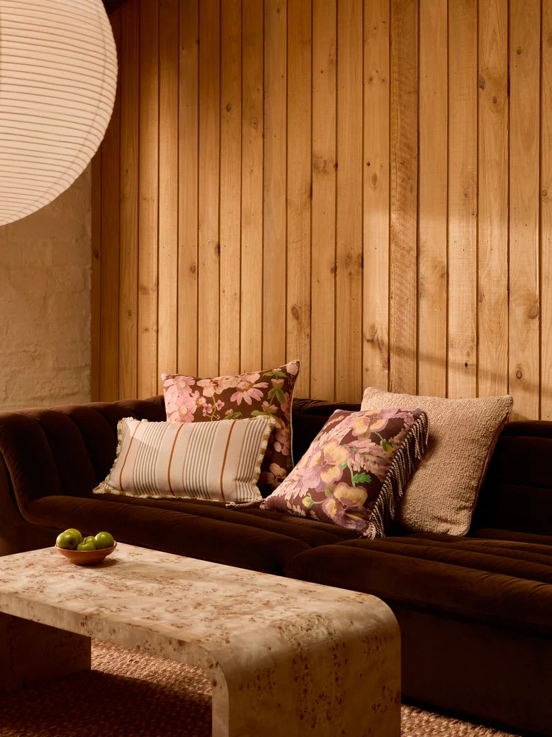 Bonnie & Neil Mountain Floral Cushion Cocoa 50cm