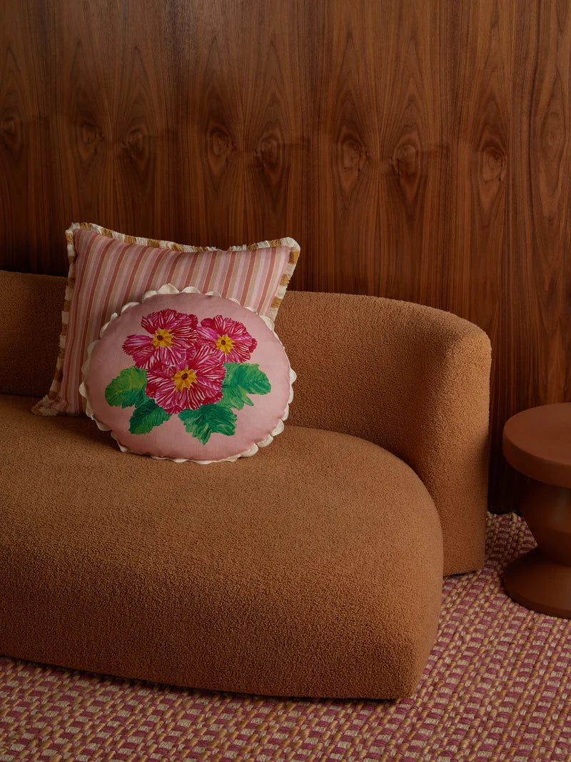 Bonnie & Neil Garden Stripe Cushion Pink 50cm