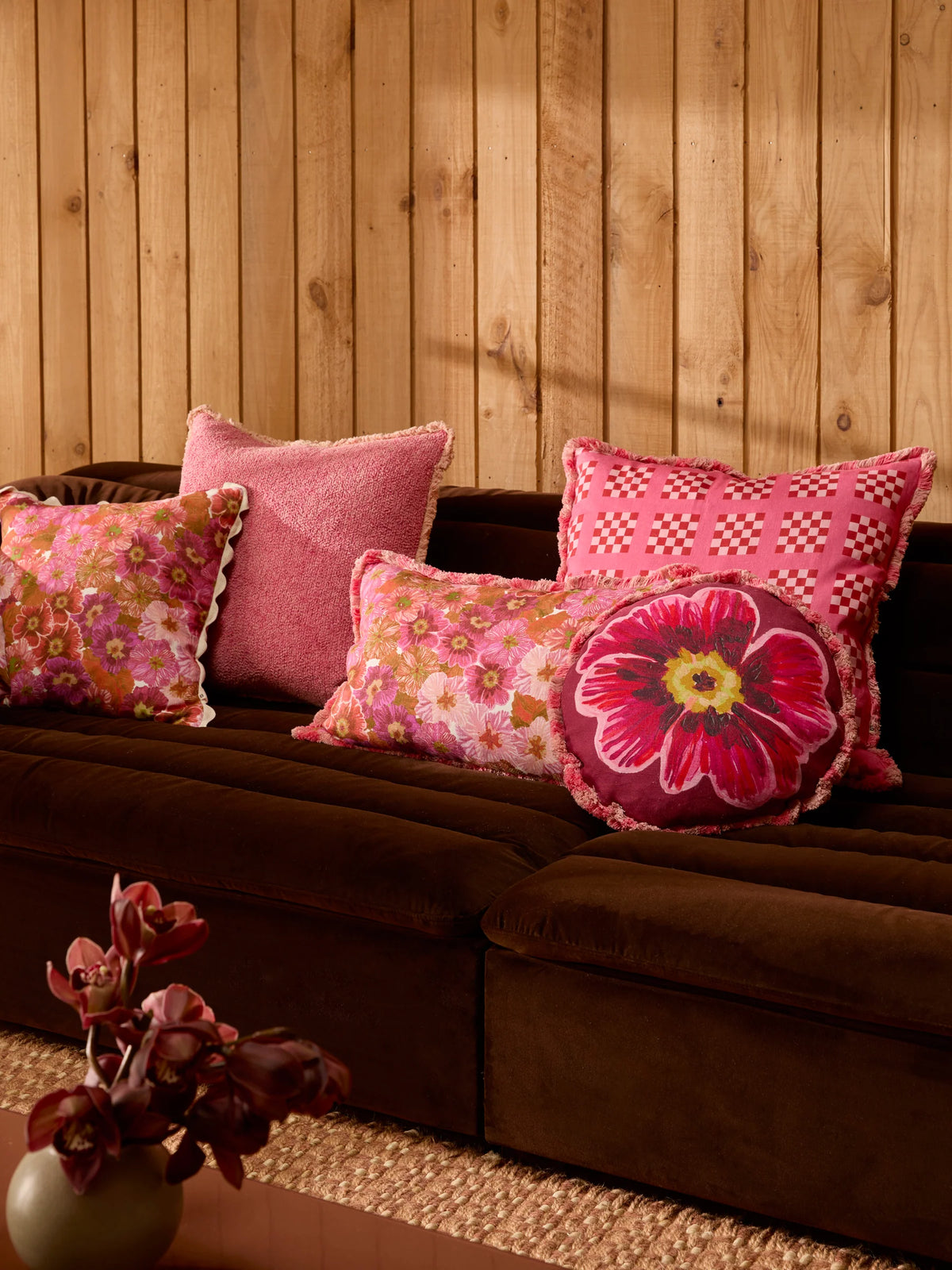 Bonnie & Neil Lattice Cushion PINK 60cm