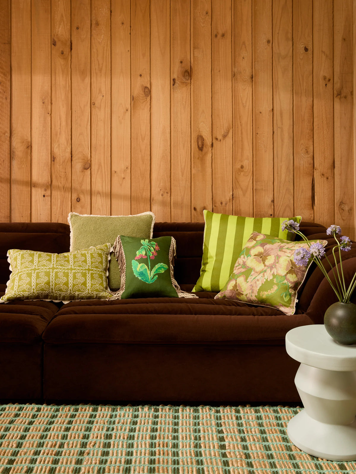 Bonnie & Neil Martine Cushion OLIVE 60 x 40cm