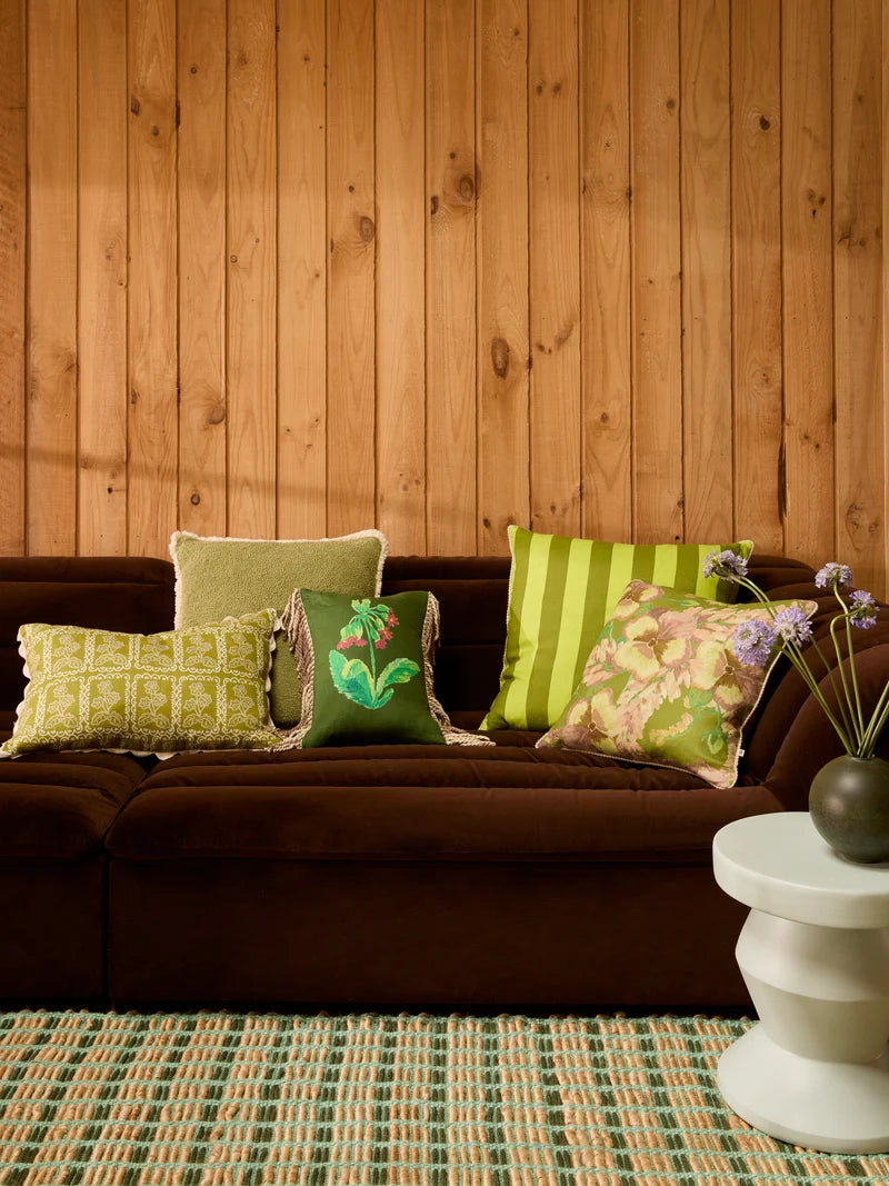 Bonnie & Neil Bold Stripe Cushion CITRON 60cm