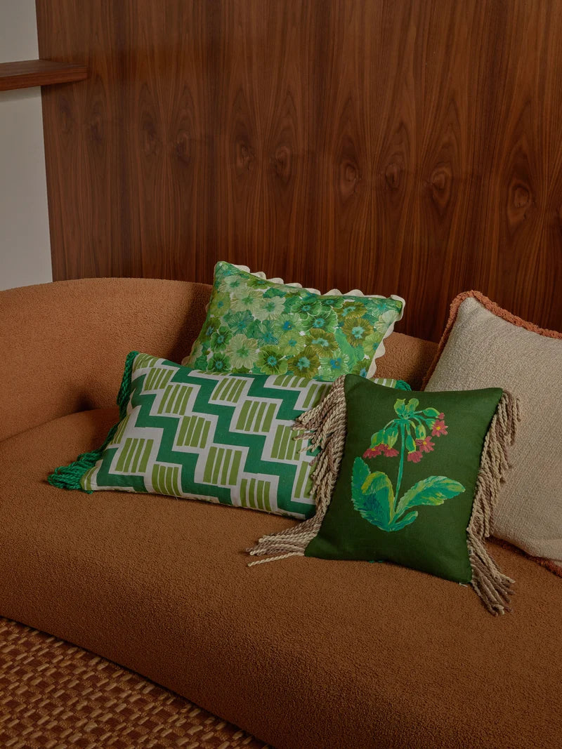 Bonnie & Neil Primrose Cushion Green 50cm