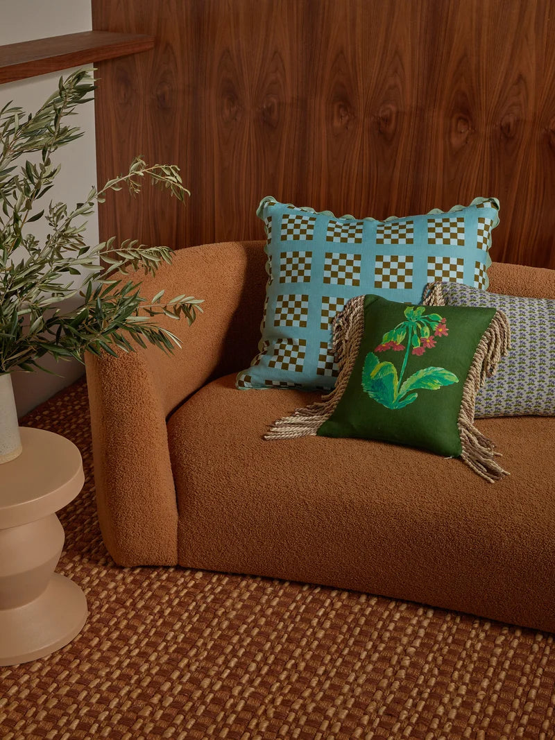 Bonnie & Neil Lattice Cushion Blue 60cm