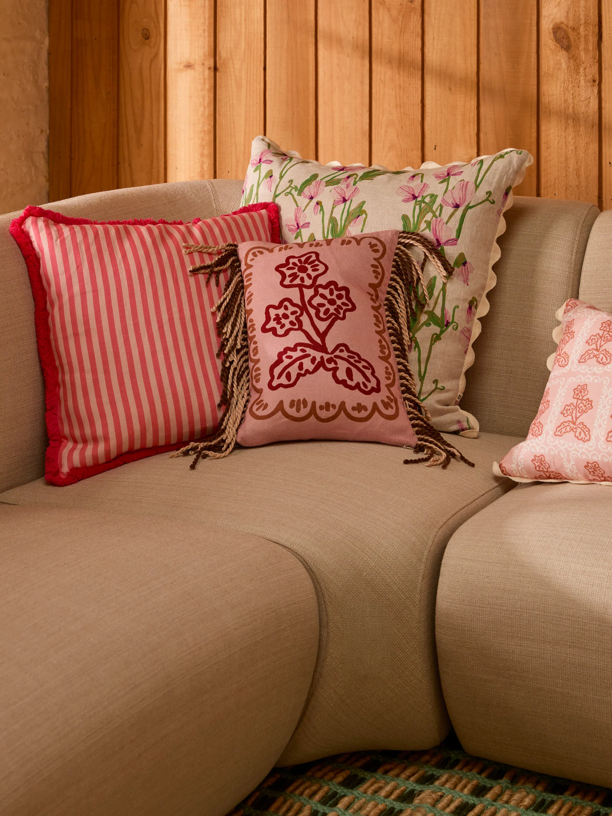 Bonnie & Neil Martine Mini Cushion BUFF 30 x 40cm