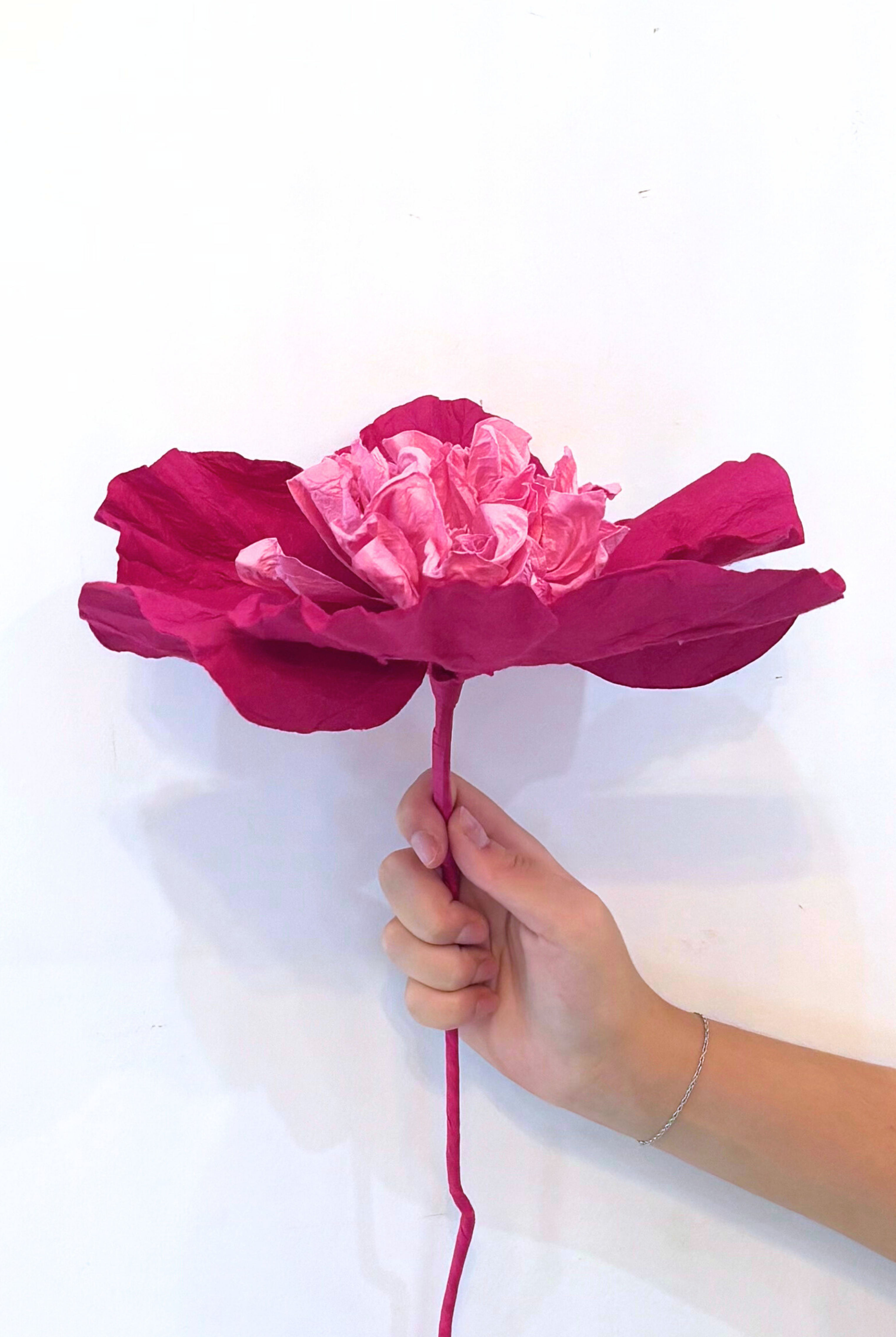 CAMELIA Paper Flower Small HOT PINK