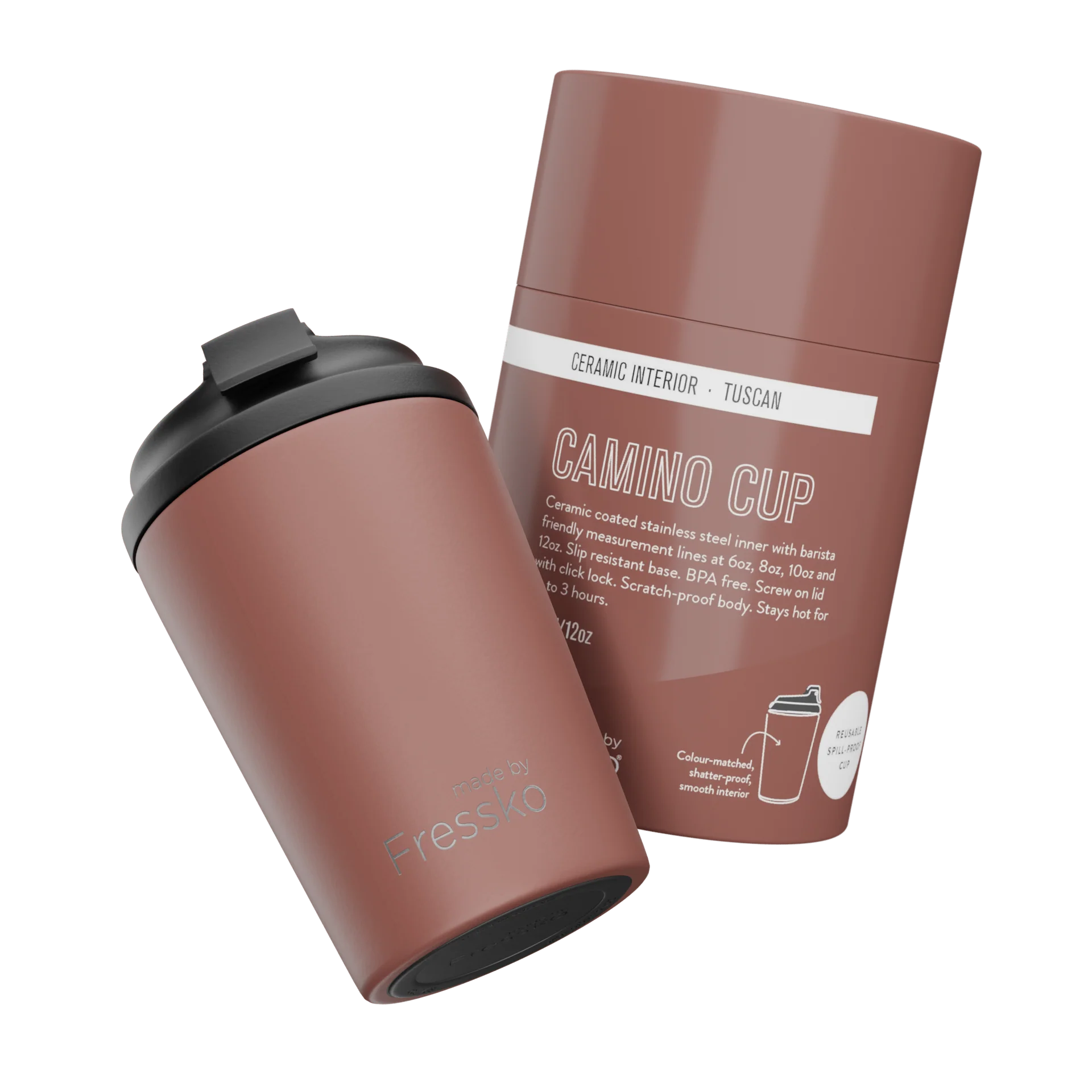 FRESSKO Ceramic Lined Camino Cup TUSCAN