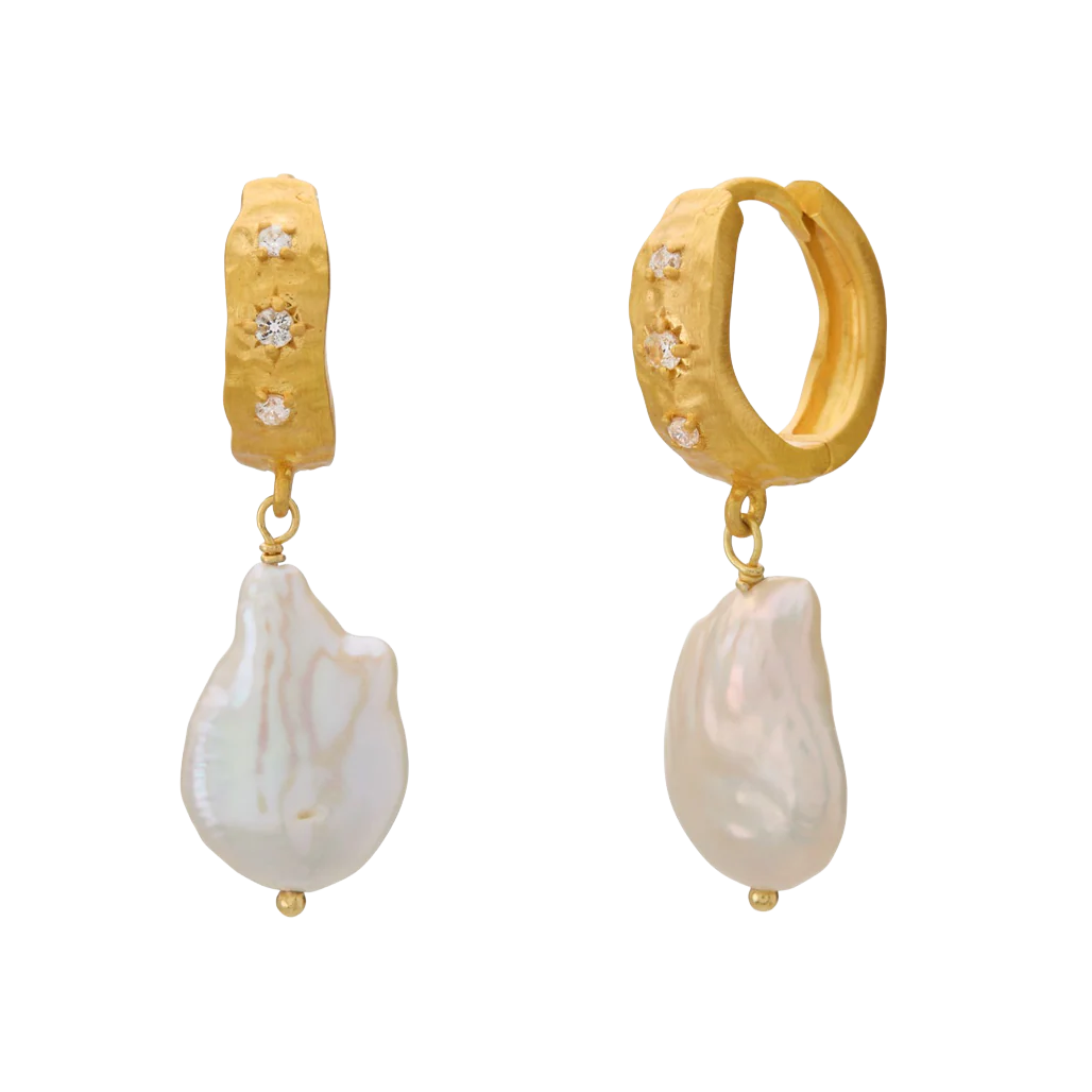 MURKANI Cosmic Love Pearl Earring MEDIUM GOLD
