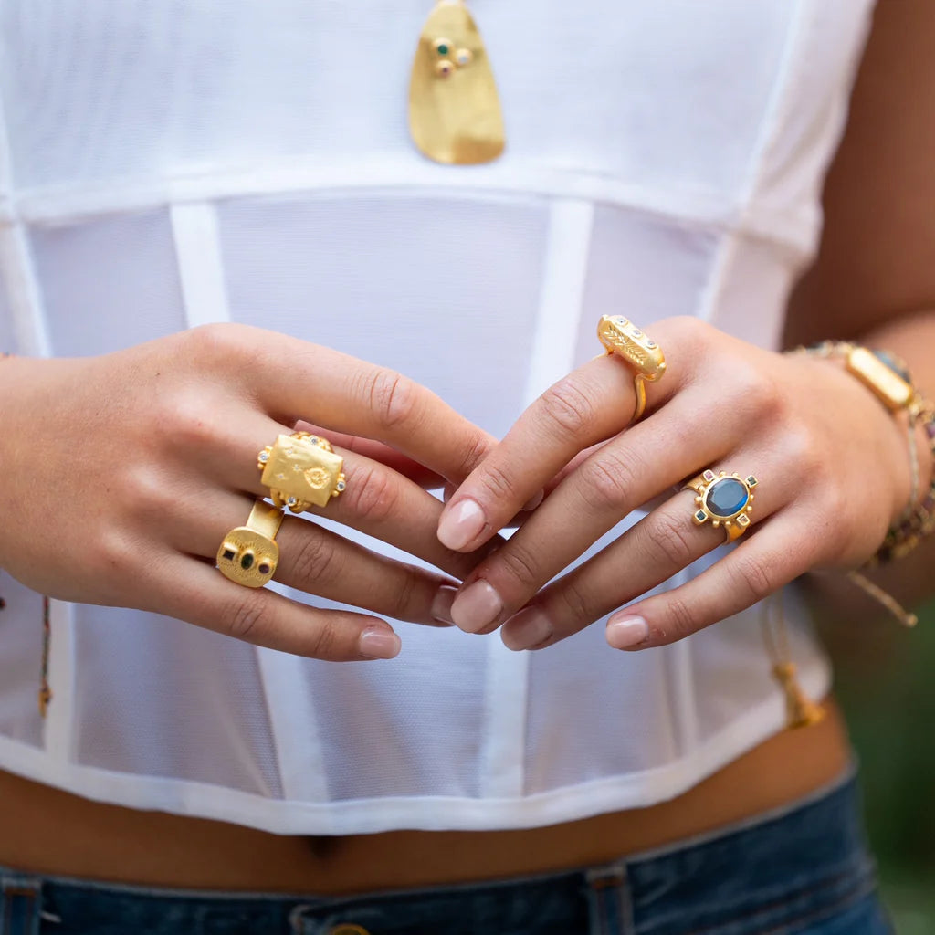 Ruby Teva Maharaja Adjustable Ring
