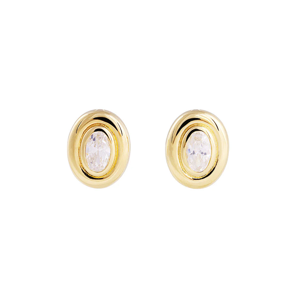 FAIRLEY Bezel Set Oval Studs