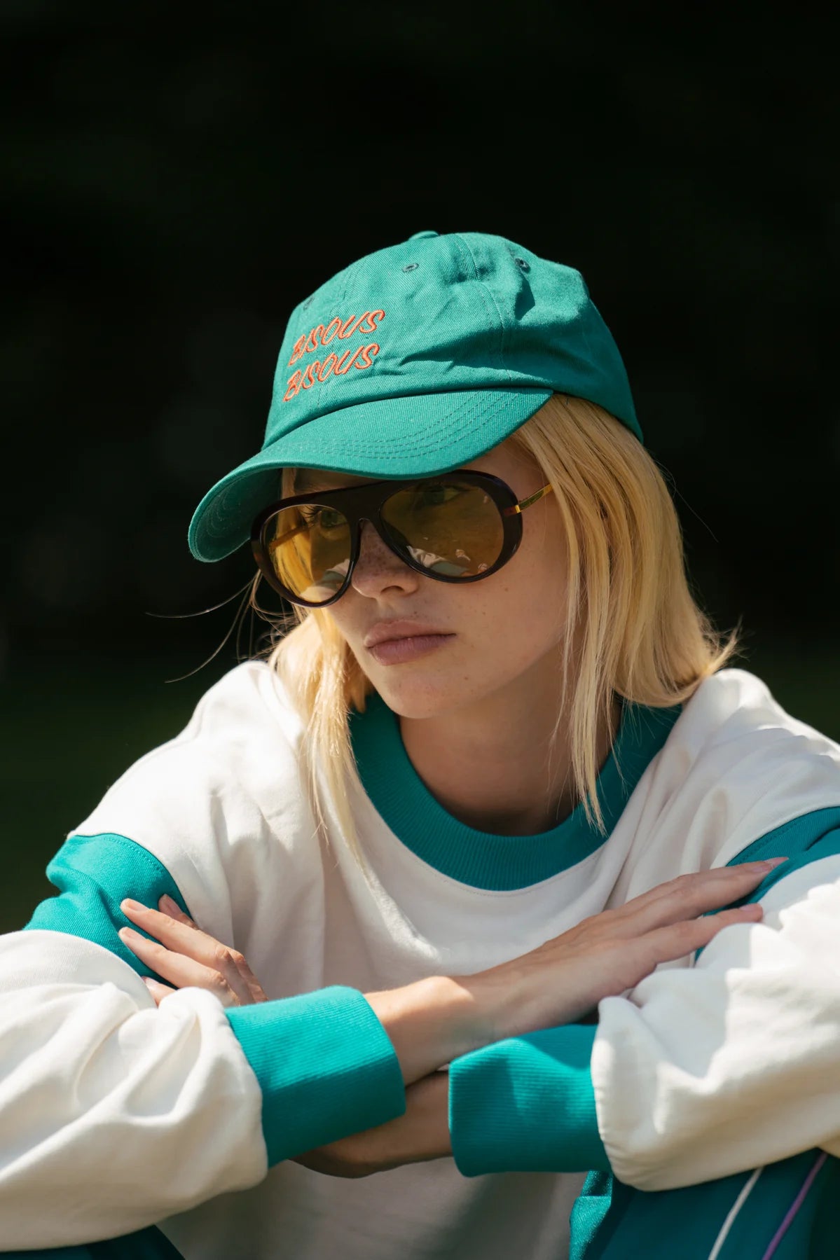 ARAMINTA JAMES Bisous Cap Ocean Green ONE SIZE