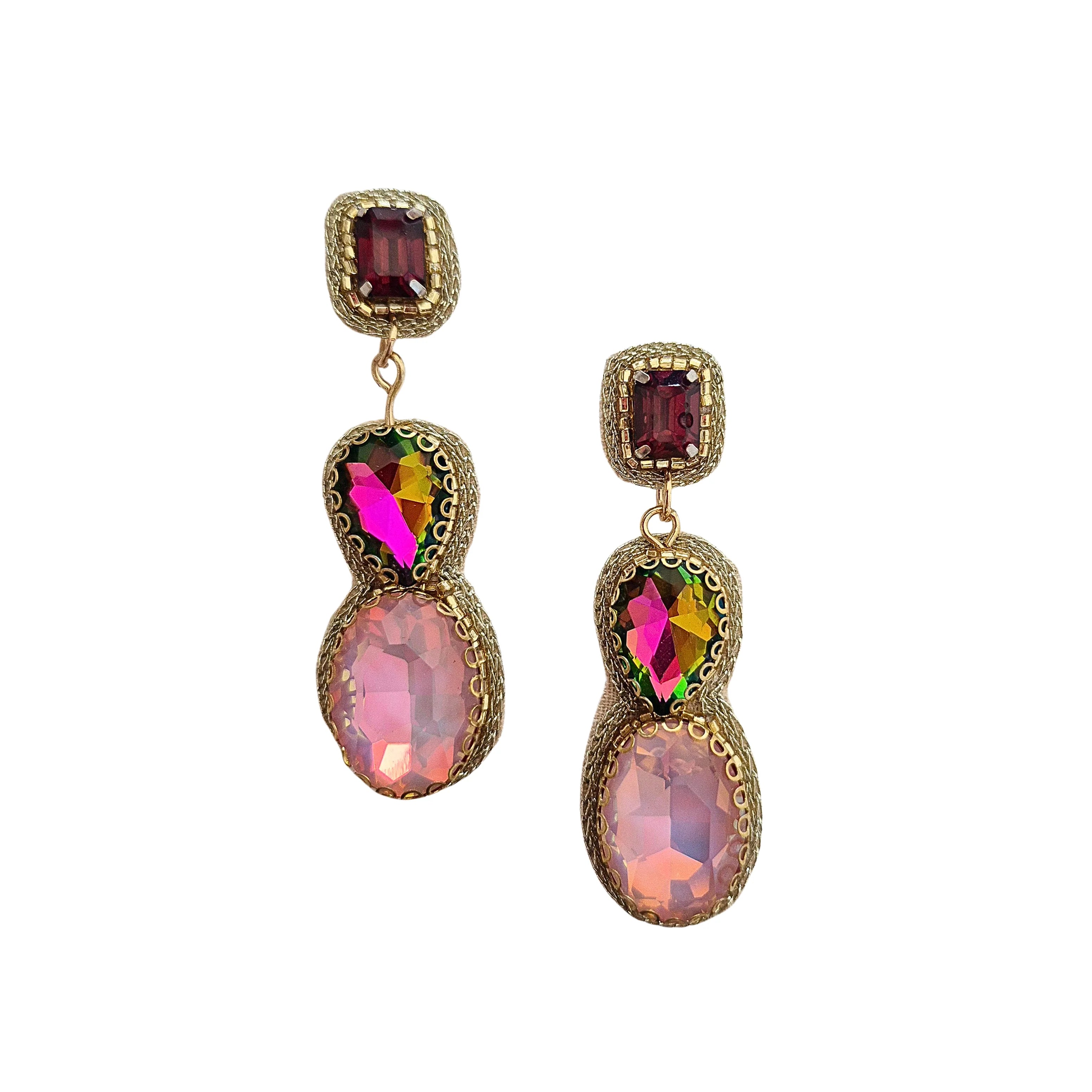 Triple Drop Earrings PINKS