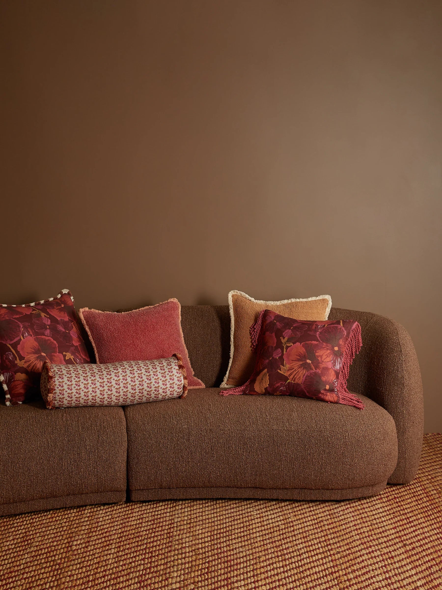 Bonnie & Neil Grain Coral Cotton Cushion 50cm