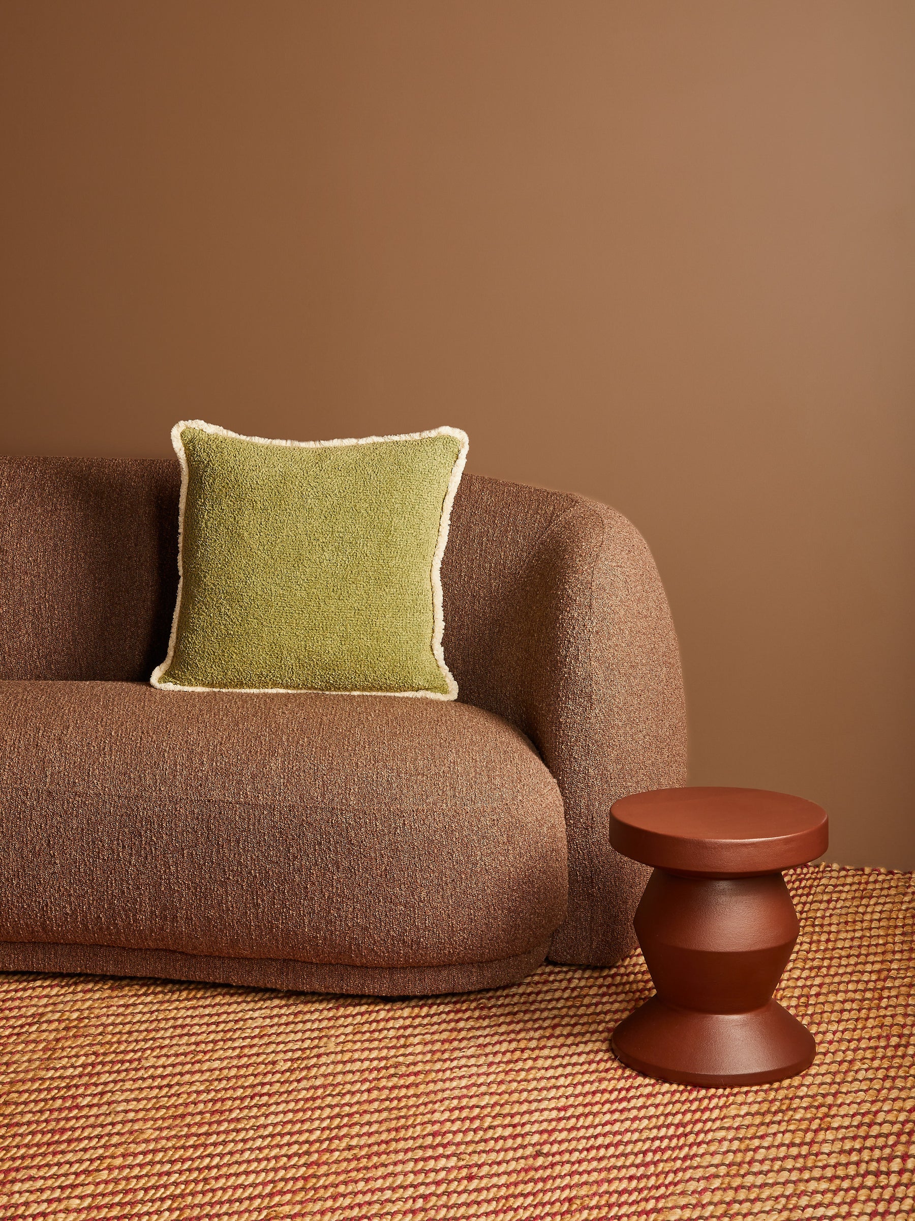Bonnie & Neil Grain Khaki Cotton Cushion 50cm