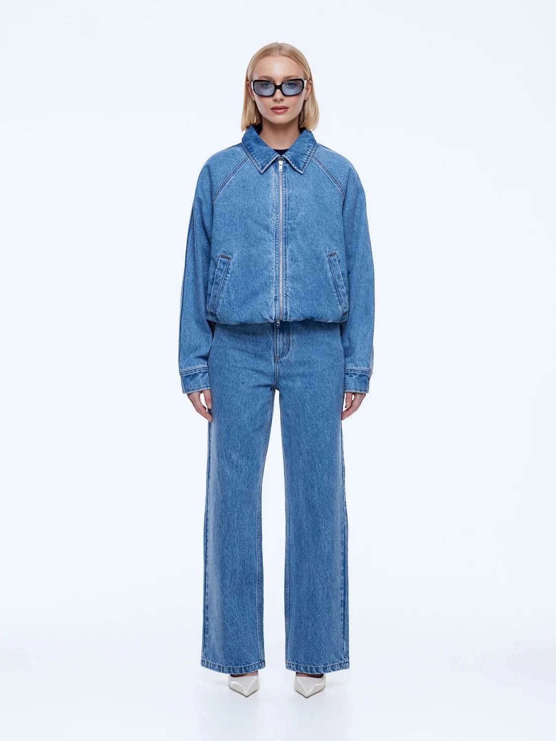 ENA PELLY Billy Denim Bomber LIGHT INDIGO