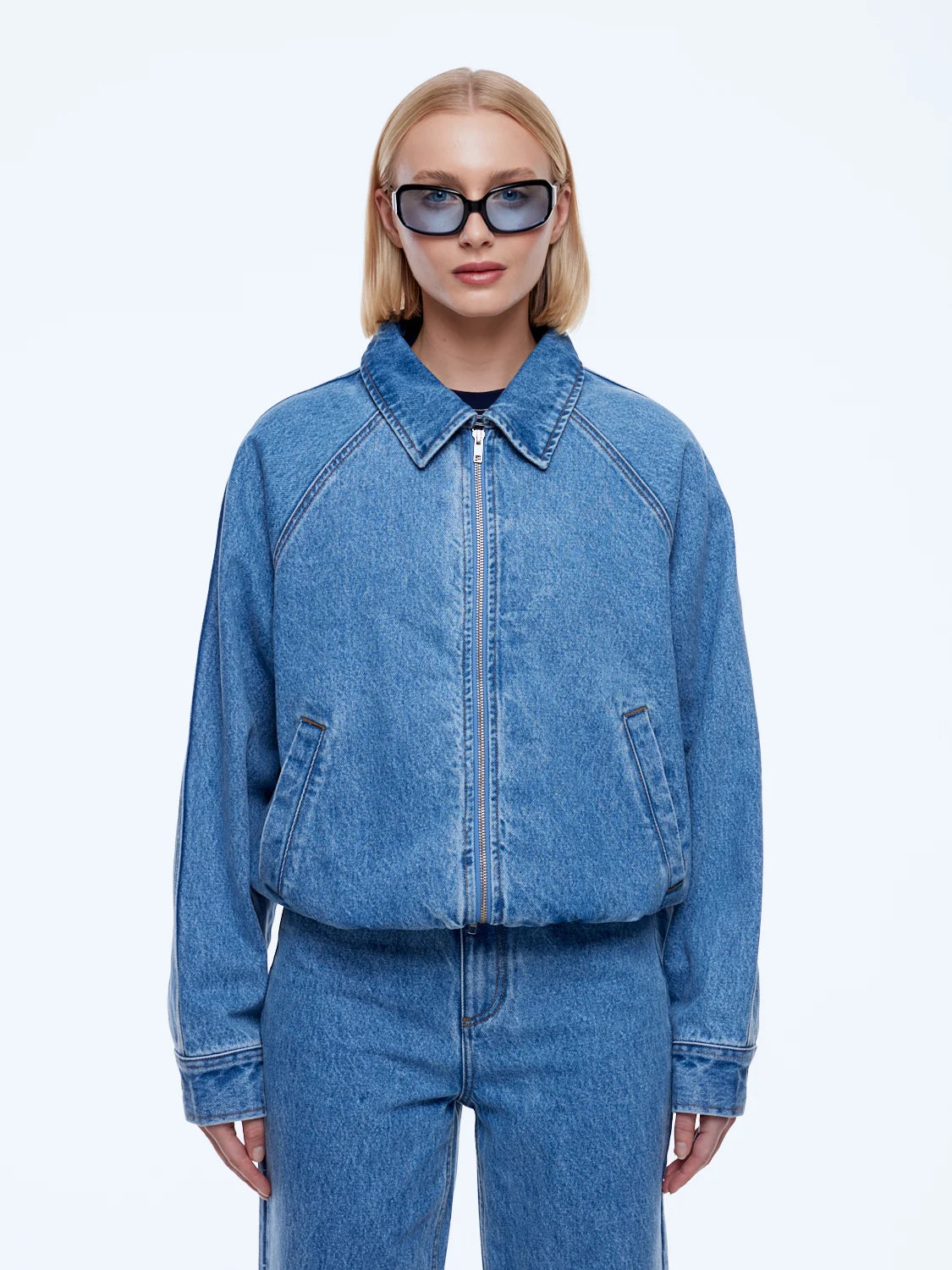 ENA PELLY Billy Denim Bomber LIGHT INDIGO