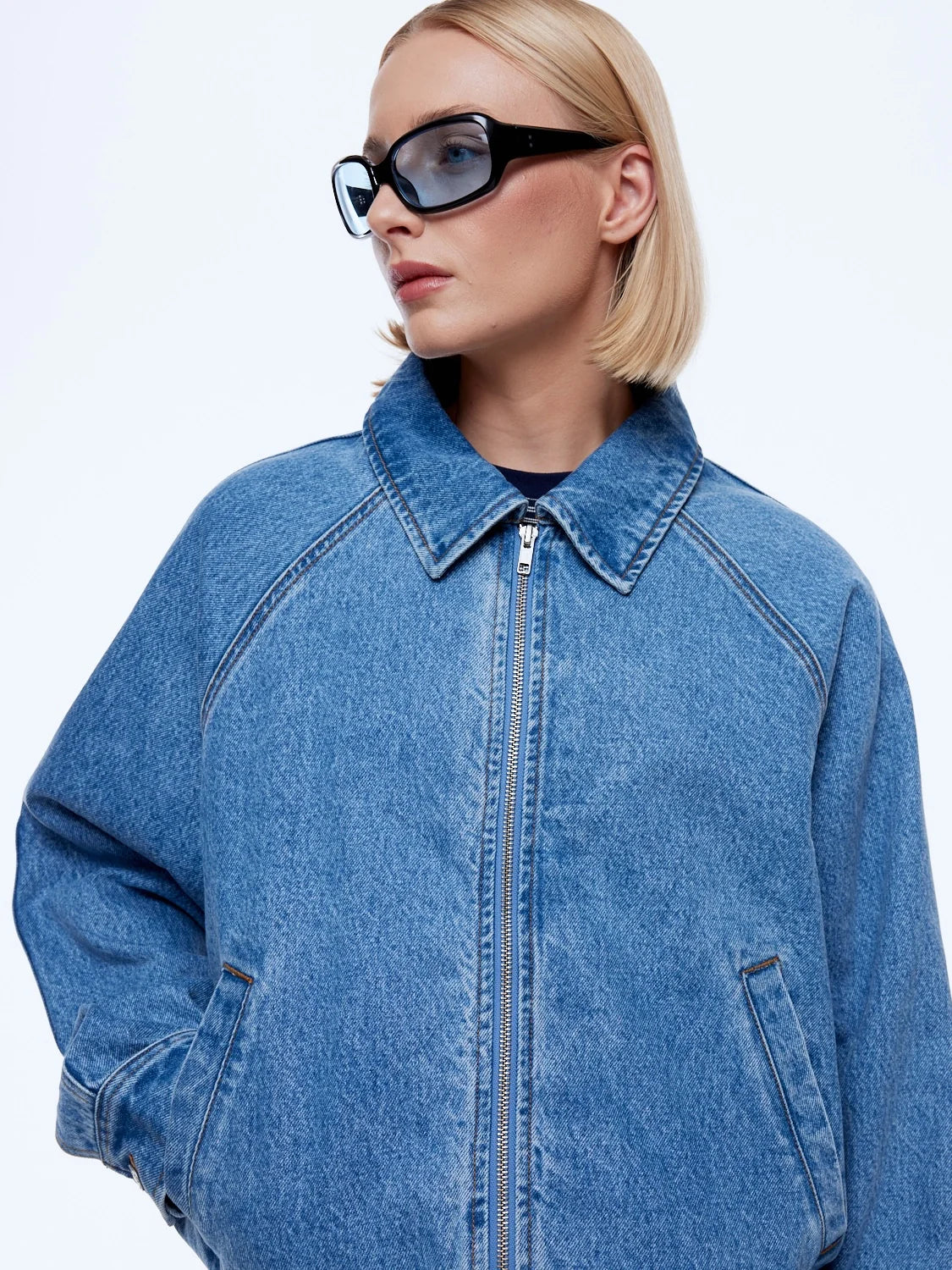 ENA PELLY Billy Denim Bomber LIGHT INDIGO