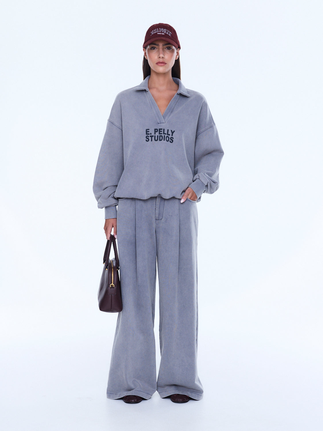 ENA PELLY Iva Jersey Polo DOVE GREY