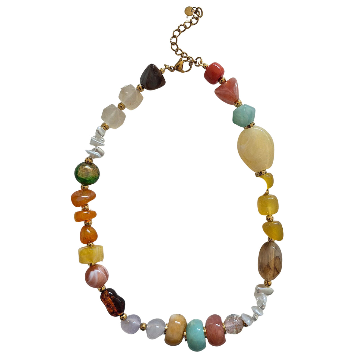 Chunky Beaded Necklace GOLDEN TONES