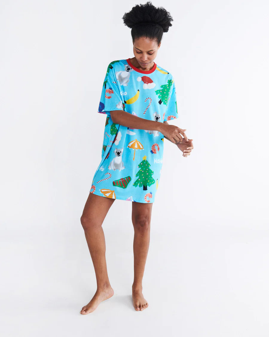 KIP & CO T Shirt Nightie CHRISTMAS ICONS
