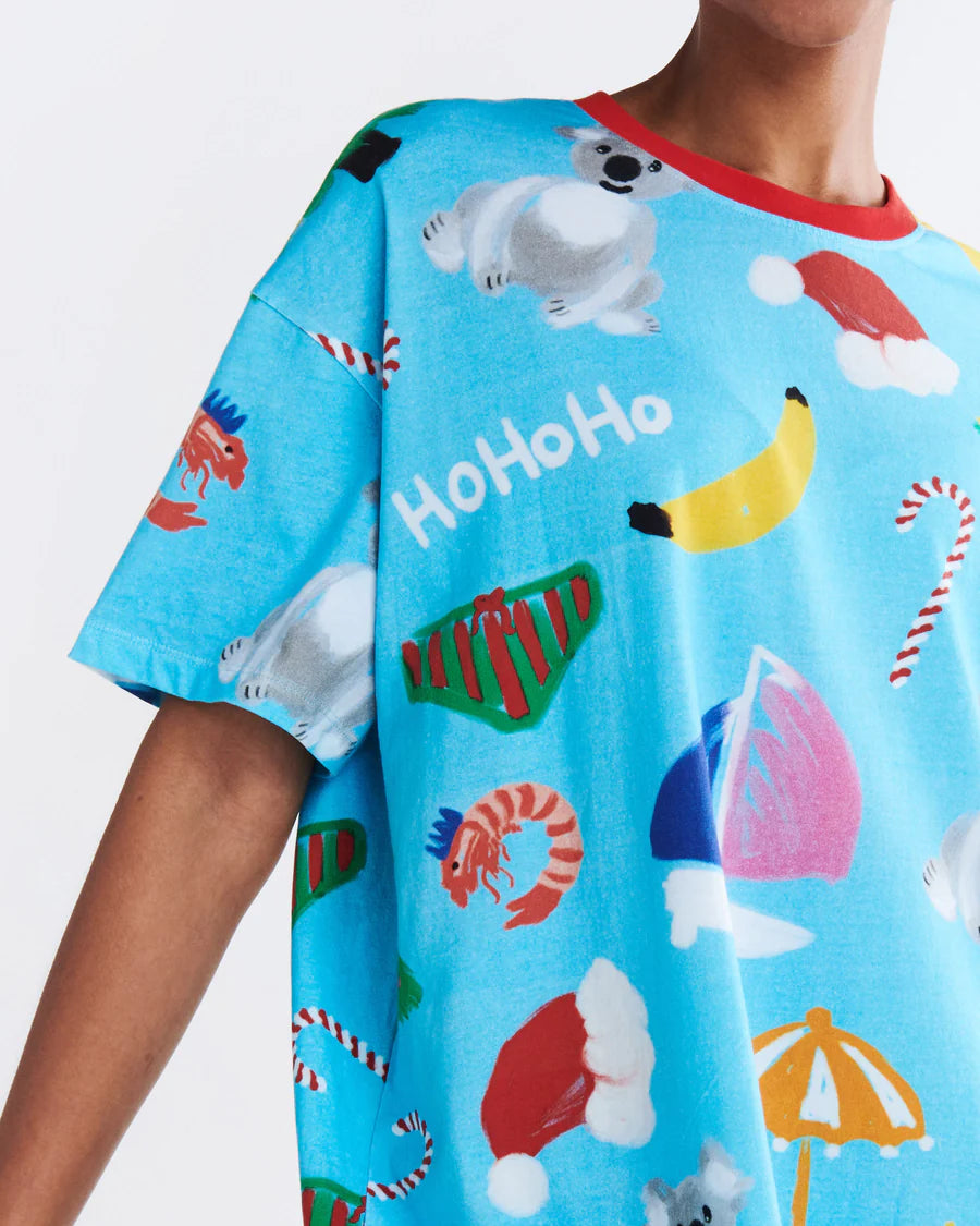 KIP & CO T Shirt Nightie CHRISTMAS ICONS
