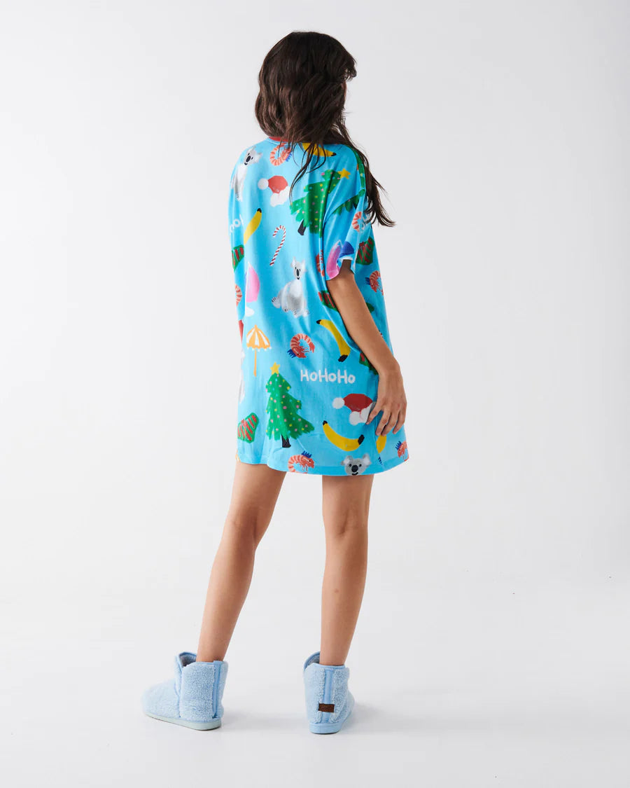 KIP & CO T Shirt Nightie CHRISTMAS ICONS